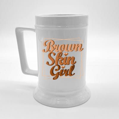 Brown Skin Black Melanin Queen Magic Juneteenth Funny Gift Beer Stein