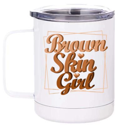 Brown Skin Black Melanin Queen Magic Juneteenth Funny Gift 12 oz Stainless Steel Tumbler Cup