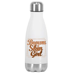 Brown Skin Black Melanin Queen Magic Juneteenth Funny Gift Stainless Steel Insulated Water Bottle