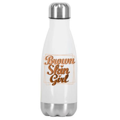 Brown Skin Black Melanin Queen Magic Juneteenth Funny Gift Stainless Steel Insulated Water Bottle