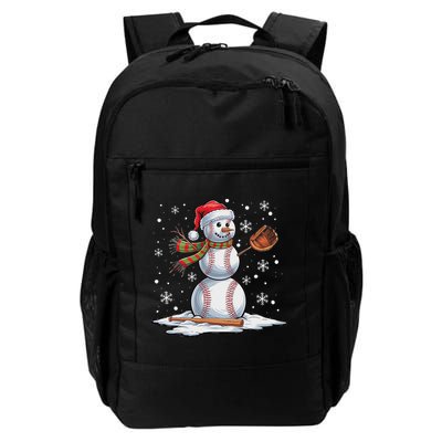 Baseball Snowman Baseball Player Santa Hat Christmas Funny Backpack