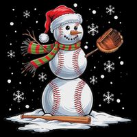 Baseball Snowman Baseball Player Santa Hat Christmas Funny 16 in Basic Backpack