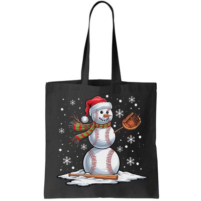 Baseball Snowman Baseball Player Santa Hat Christmas Funny Bag