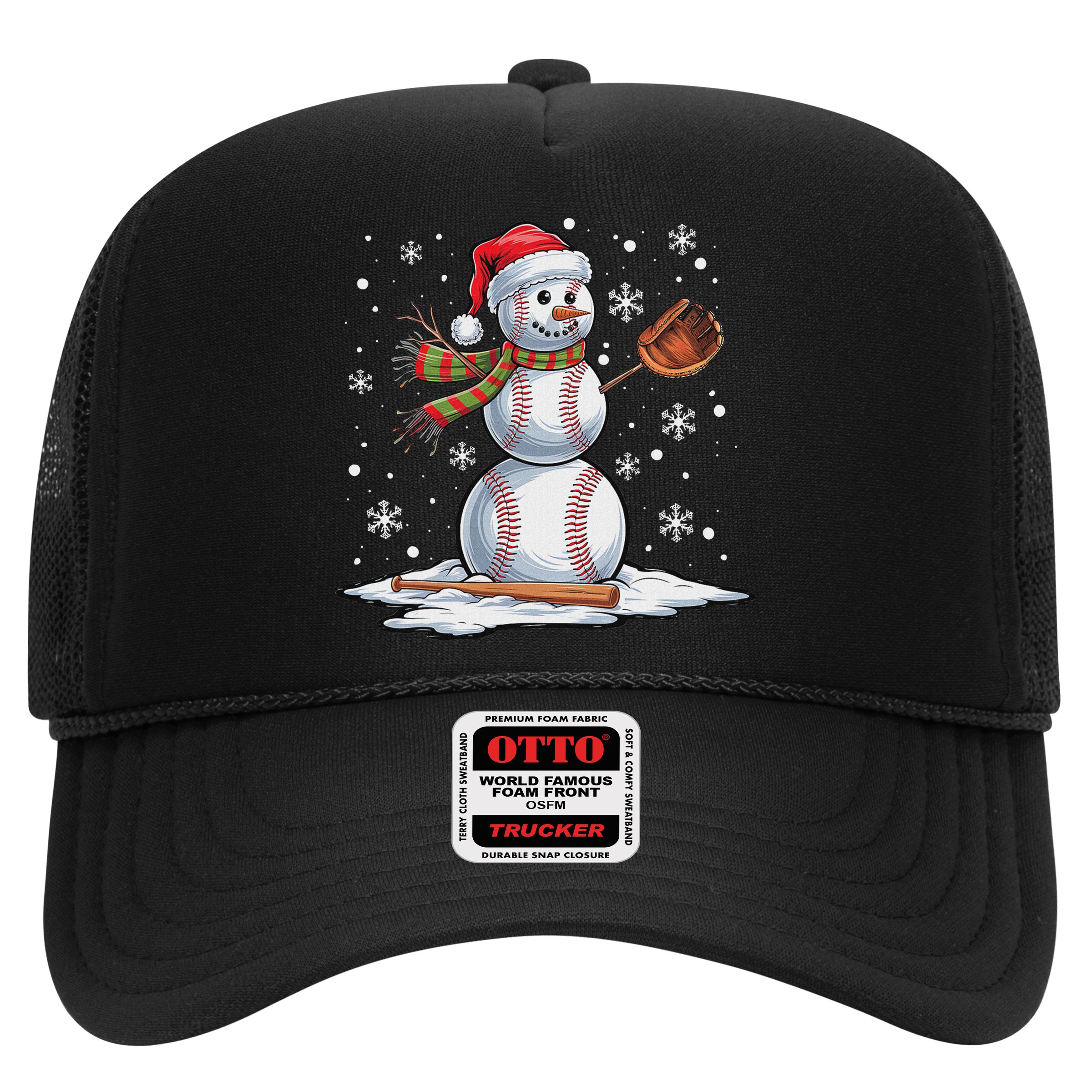 Baseball Snowman Baseball Player Santa Hat Christmas Funny Hat