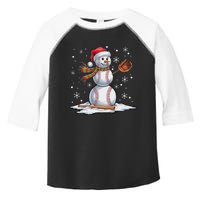 Baseball Snowman Baseball Player Santa Hat Christmas Funny Toddler Fine Jersey T-Shirt