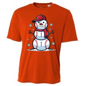 Baseball Snowman Cooling Performance Crew T-Shirt