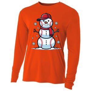 Baseball Snowman Cooling Performance Long Sleeve Crew