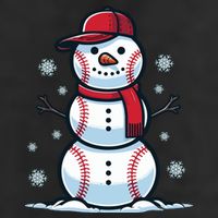 Baseball Snowman 7 Panel Mesh Trucker Snapback Hat
