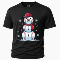 Baseball Snowman Cooling Performance Crew T-Shirt