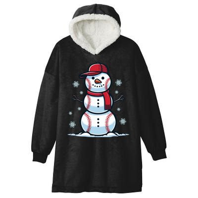 Baseball Snowman Hooded Wearable Blanket