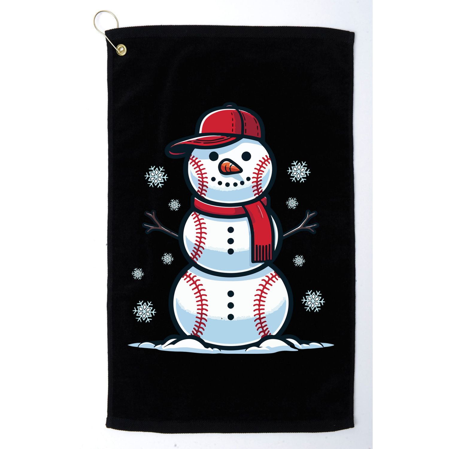 Baseball Snowman Golf Towel