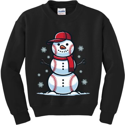 Baseball Snowman Kids Sweatshirt