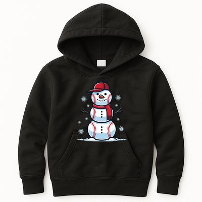 Baseball Snowman Kids Hoodie