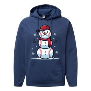 Baseball Snowman Performance Fleece Hoodie