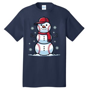 Baseball Snowman Tall T-Shirt