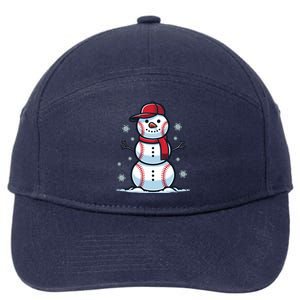 Baseball Snowman 7-Panel Snapback Hat