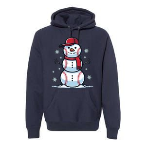 Baseball Snowman Premium Hoodie