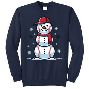 Baseball Snowman Tall Sweatshirt