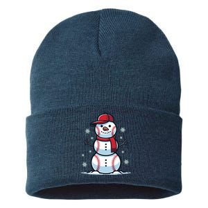 Baseball Snowman Sustainable Knit Beanie