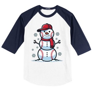 Baseball Snowman Baseball Sleeve Shirt