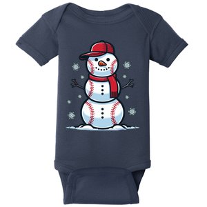 Baseball Snowman Baby Bodysuit