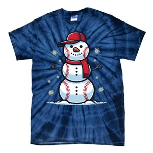 Baseball Snowman Tie-Dye T-Shirt