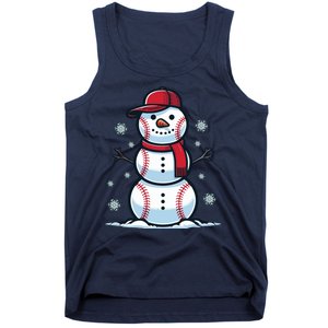 Baseball Snowman Tank Top