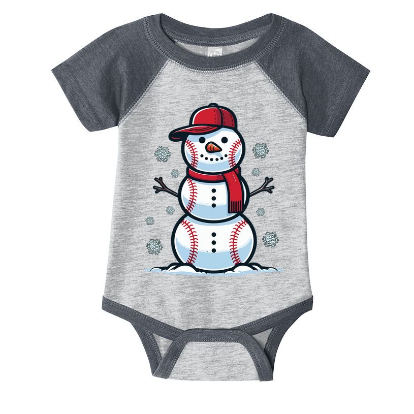 Baseball Snowman Infant Baby Jersey Bodysuit