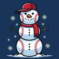 Baseball Snowman Infant Baby Jersey Bodysuit