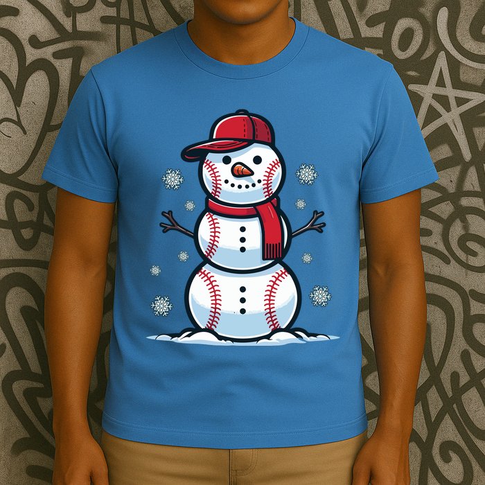 Baseball Snowman T-Shirt