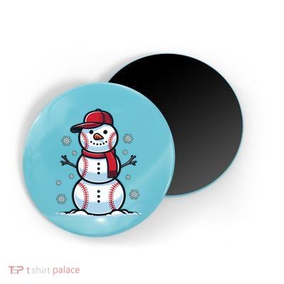 Baseball Snowman Magnet