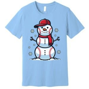 Baseball Snowman Premium T-Shirt