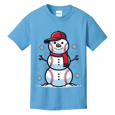 Baseball Snowman Kids T-Shirt
