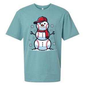 Baseball Snowman Sueded Cloud Jersey T-Shirt