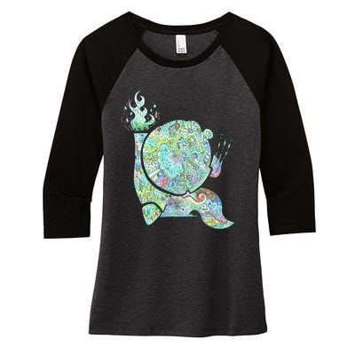 Burning Snail Women's Tri-Blend 3/4-Sleeve Raglan Shirt