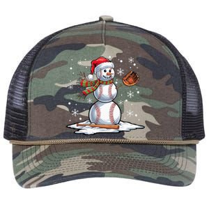 Baseball Snowman Baseball Player Santa Hat Christmas Funny Retro Rope Trucker Hat Cap