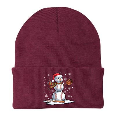 Baseball Snowman Baseball Player Santa Hat Christmas Funny Knit Cap Winter Beanie