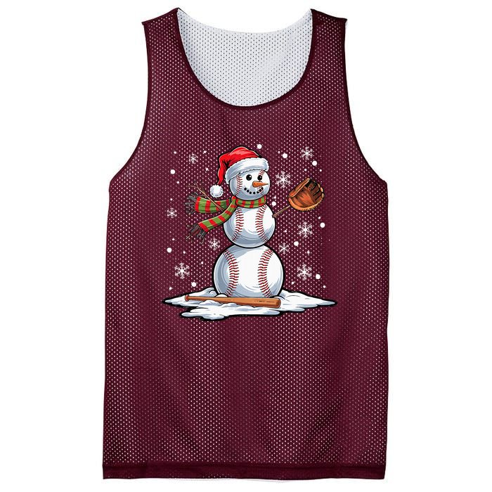 Baseball Snowman Baseball Player Santa Hat Christmas Funny Mesh Reversible Basketball Jersey Tank