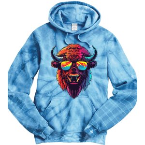 Bison Sunglasses Tie Dye Hoodie