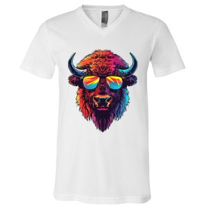 Bison Sunglasses V-Neck T-Shirt