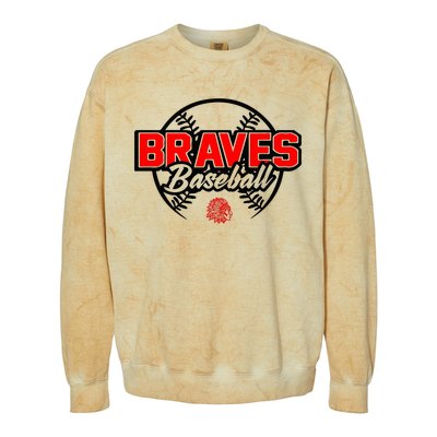 Baseball Sport Braves Baseball Colorblast Crewneck Sweatshirt