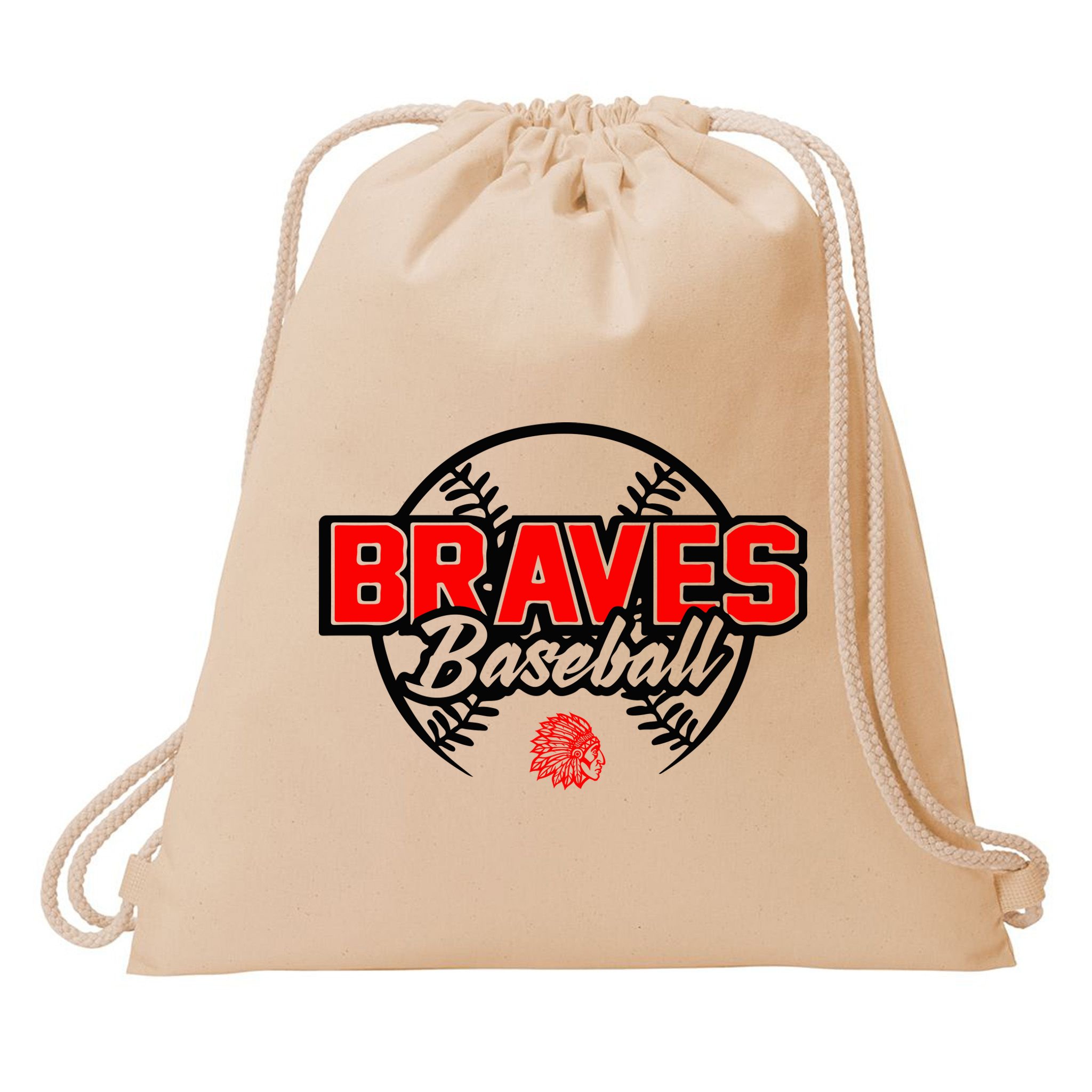 Baseball Sport Braves Baseball Drawstring Bag