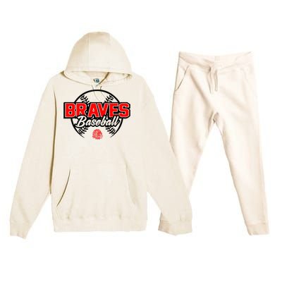 Baseball Sport Braves Baseball Premium Hooded Sweatsuit Set