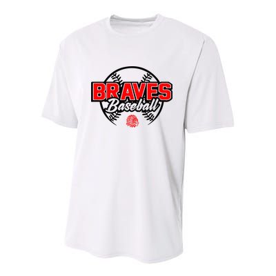 Baseball Sport Braves Baseball Youth Performance Sprint T-Shirt