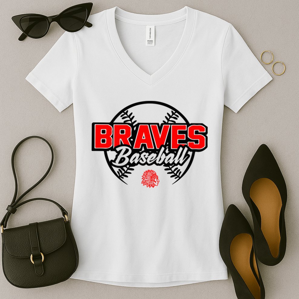Baseball Sport Braves Baseball Women's V-Neck T-Shirt