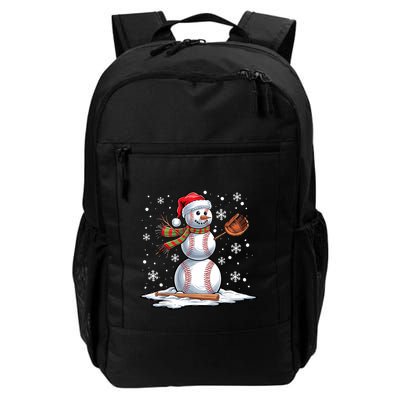 Baseball Snowman Baseball Player Santa Hat Christmas Funny Backpack