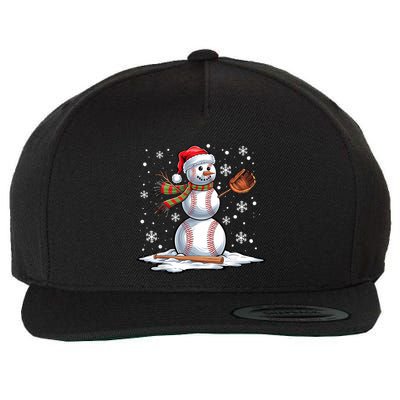 Baseball Snowman Baseball Player Santa Hat Christmas Funny Wool Snapback Cap