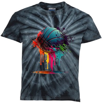 Basketball Splash Baller Team Player Basketball Player Kids Tie-Dye T-Shirt