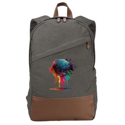 Basketball Splash Baller Team Player Basketball Player Cotton Canvas Backpack