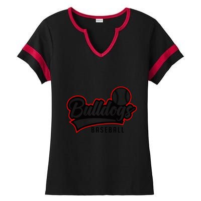 Baseball Sport Bulldog Baseball Ladies Halftime Notch Neck Tee